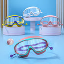 Gafas de natación impermeables y antivaho de marco grande para niños HD