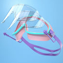 Gafas de natación impermeables y antivaho de marco grande para niños HD