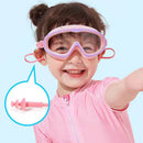 Gafas de natación impermeables y antivaho de marco grande para niños HD