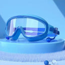 Gafas de natación impermeables y antivaho de marco grande para niños HD
