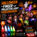 🎃🔦 Mini Proyector de Dedos Halloween – Luces con Patrones Fantasmales, Bolsillo y Diversión para Niños y Fiestas de Terror ✨👻