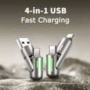 🔌 50% dto. Cable de datos 4 en 1 de 240W – conectores múltiples, carga rápida segura y luces de trabajo integradas. ¡Durable y sin enredos! ✨💡