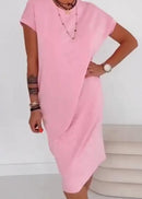 Vestido camiseta informal de manga corta para mujer