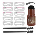 🤎 50% dto. Kit de sello para cejas con plantillas y cepillo – fórmula de alta pigmentación, resistente al agua y acabado mate natural. ¡Cejas perfectas sin complicaciones! ✨💄
