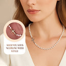 Elegante collar de perlas sintéticas cruzadas para mujer