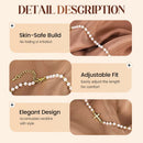 Elegante collar de perlas sintéticas cruzadas para mujer