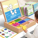 🎁¡Oferta navideña anticipada! 50% de descuento 🔥 Juego de rompecabezas de bloques magnéticos de madera con patrones 🧩