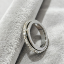 🎄Oferta especial de Navidad🎄Anillo giratorio de titanio y acero con circonit