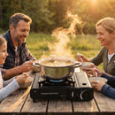 🏕️📢  VENTA DE MEDIA TEMPORADA: -50% SOLO PARA TEMPO CORTO! Cocidora de gas portátil con cartucho – protegida contra el viento para camping, picnic y terraza, compacta y potente 🔥