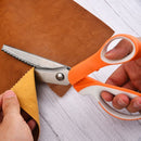 ✂️ 50% dto. Tijeras dentadas multiusos – corte en zigzag para tela, papel y cuero. Acero inoxidable, mangos ergonómicos. Ideales para costura y manualidades! ✨🧵