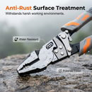 🔧 50% dto. Alicate de electricista con trinquete industrial – autobloqueo, mangos antideslizantes y protectores de dedos. ¡Corte, pelado y ponchado en uno! ✨🛡️
