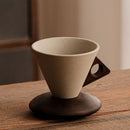 ☕✨ Taza Vintage con Asa de Madera y Platillo – Estilo Retro Elegante, Aroma y Estética Única para tu Rincón de Café