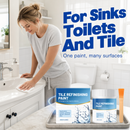 🚿 50% dto. Pintura renovadora para azulejos y bañeras – cubre manchas, acabado blanco brillante e impermeable. ¡Renueva sin sustituir, fácil con brocha! ✨🖌️