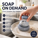 🧽 50% dto. Cepillo fregador para ollas con dispensador de jabón integrado – superficie PET texturizada, mango ergonómico y cabezal desmontable. ¡Lava más rápido y sin complicaciones! ✨🍽️