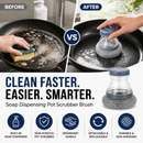 🧽 50% dto. Cepillo fregador para ollas con dispensador de jabón integrado – superficie PET texturizada, mango ergonómico y cabezal desmontable. ¡Lava más rápido y sin complicaciones! ✨🍽️