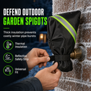 Winter Outdoor Faucet Cover for Freeze Protection Insulated Spigot Cover with Beveled Edge and Fluorescent Green Reflective Strip
