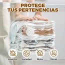 🧳 50% dto. Set de 5 bolsas de compresión reutilizables sin bomba – doble sellado, diseño transparente y enrollado fácil. ¡Ahorra espacio en armarios y maletas! ✨👁️