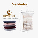 🧳 50% dto. Set de 5 bolsas de compresión reutilizables sin bomba – doble sellado, diseño transparente y enrollado fácil. ¡Ahorra espacio en armarios y maletas! ✨👁️
